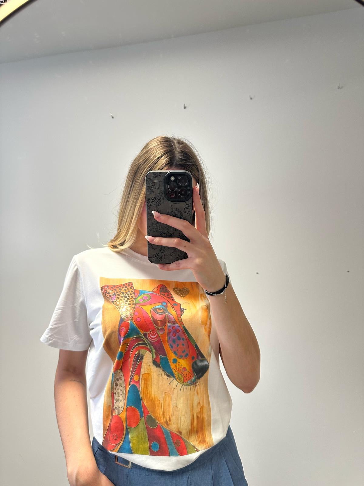 Camiseta manga corta perro Picasso
