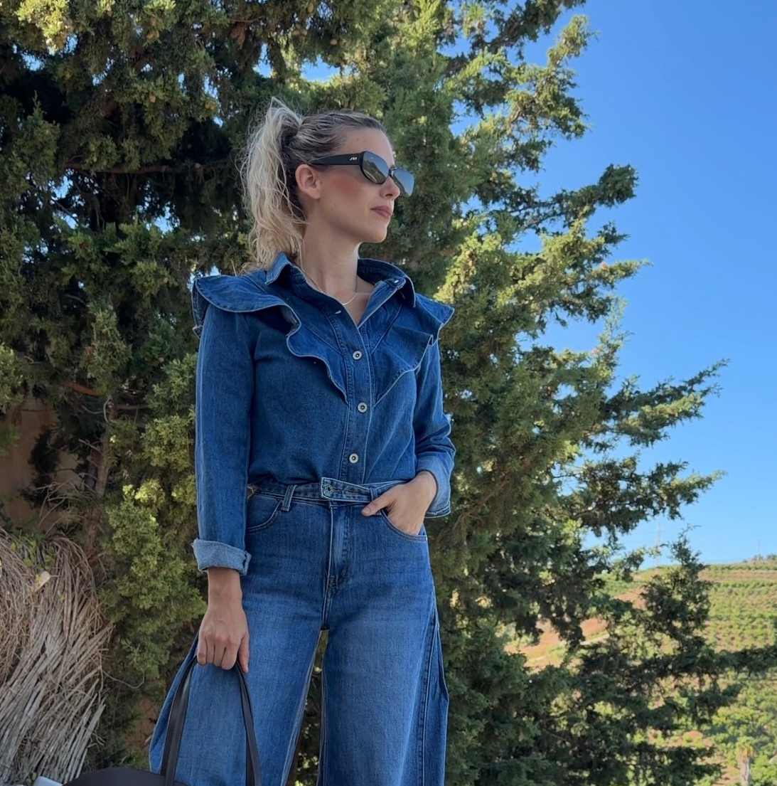 Camisa Denim Volantes Aura