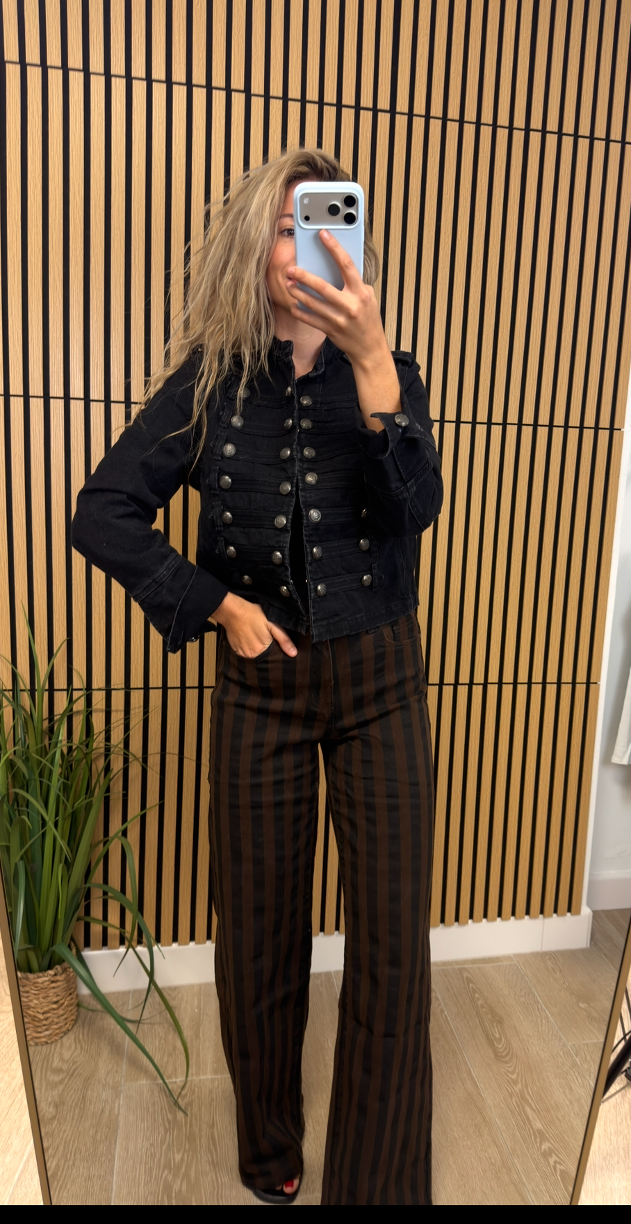 Denim rayas negro