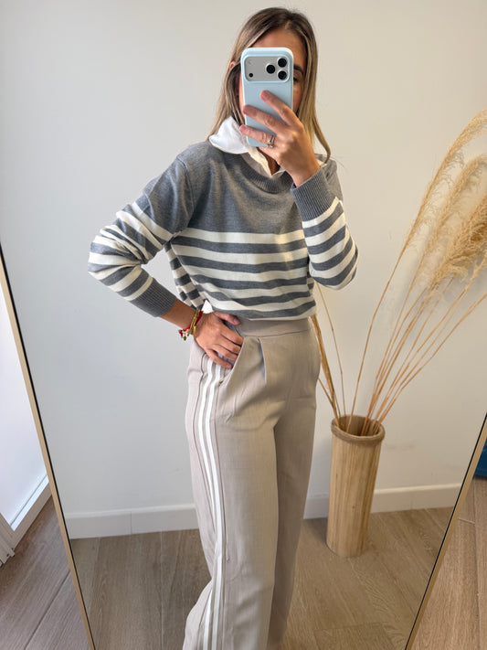 Pantalón traje rayas