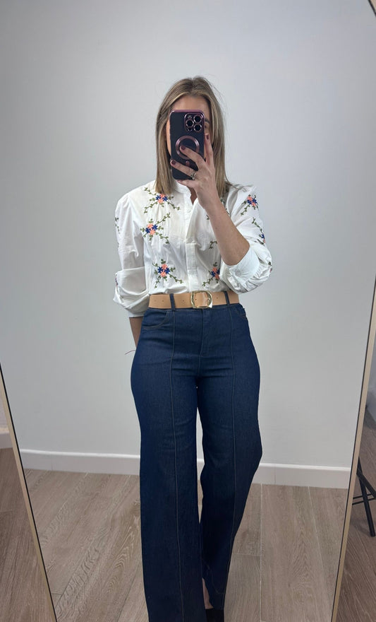 Jean Wide Leg Índigo (con cinturón de foto)