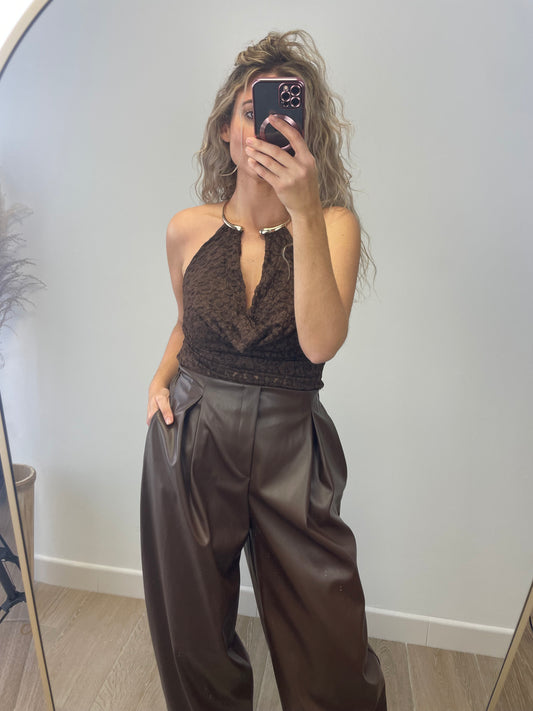 Pantalón Polipiel Zara