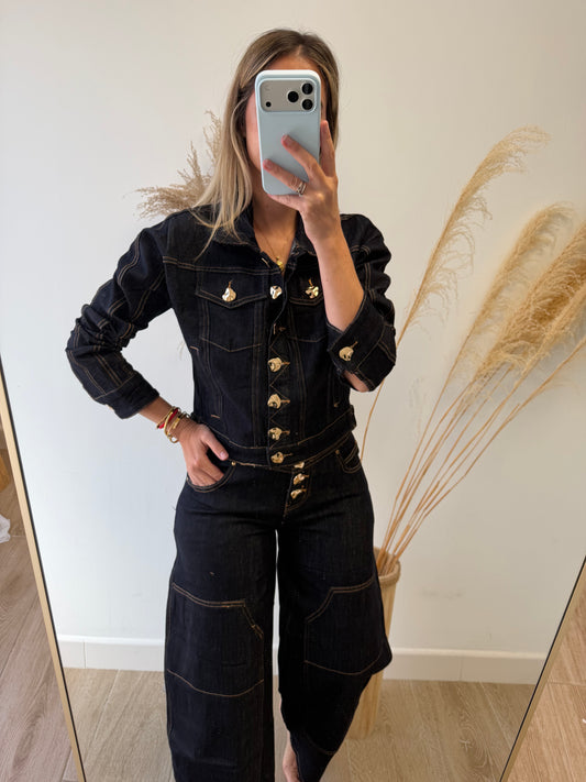 Denim balloon botones