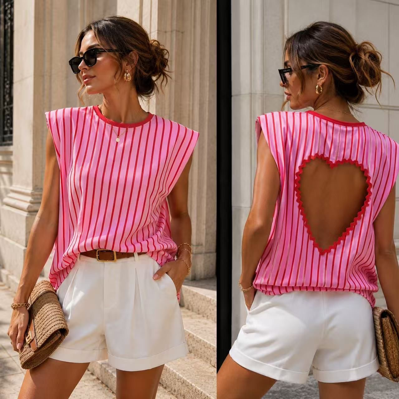 Camiseta hombreras corazón