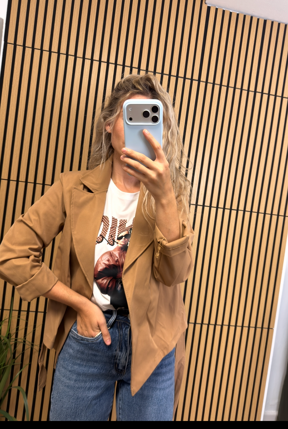 Gabardina Crop cinturón
